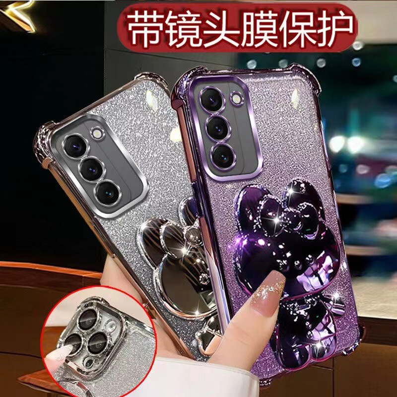 For Samsung S25 mobile phone case S23Ultra rabbit makeup mirror a26 anti-drop a55 new s20fe protective case