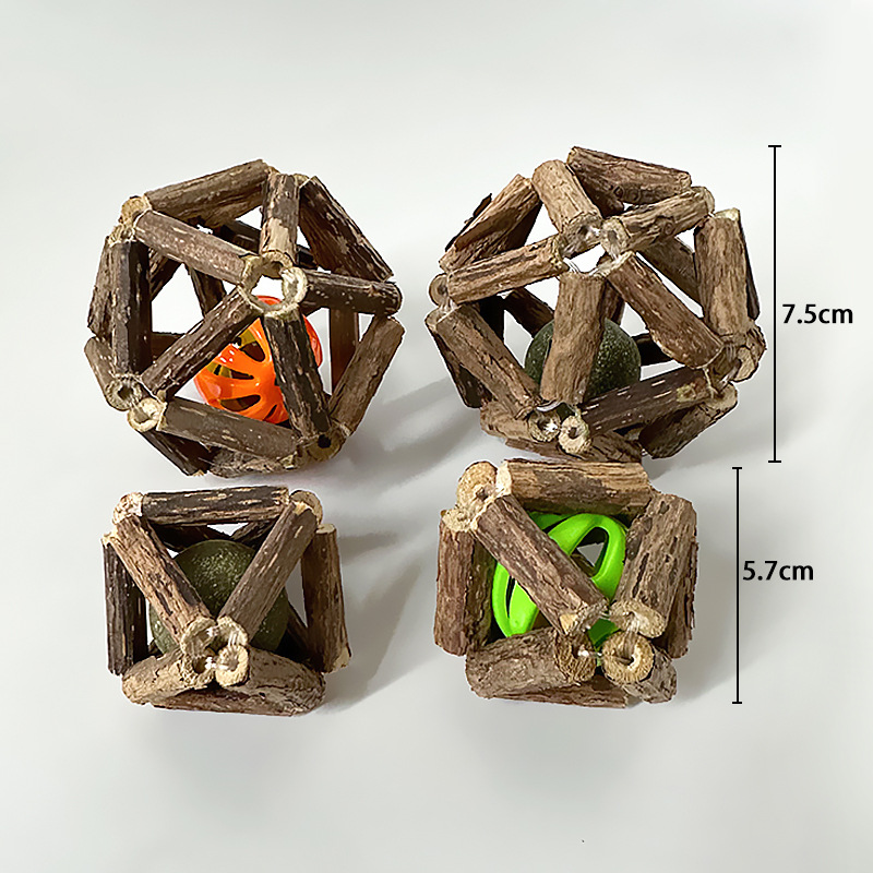 Caliente-venta mu Tianmiao exquisita Bola de juguete gato Bola de juguete Bola de campana de menta bola octogonal auto-Hola divertido gato mascota juguete