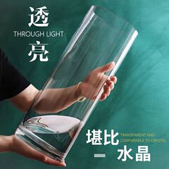 透明なストレートガラスの花瓶の大きいサイズの高さの卸売りの客間の富貴な竹の生花の水はシンプルな円柱の着地の厚さを育成します。