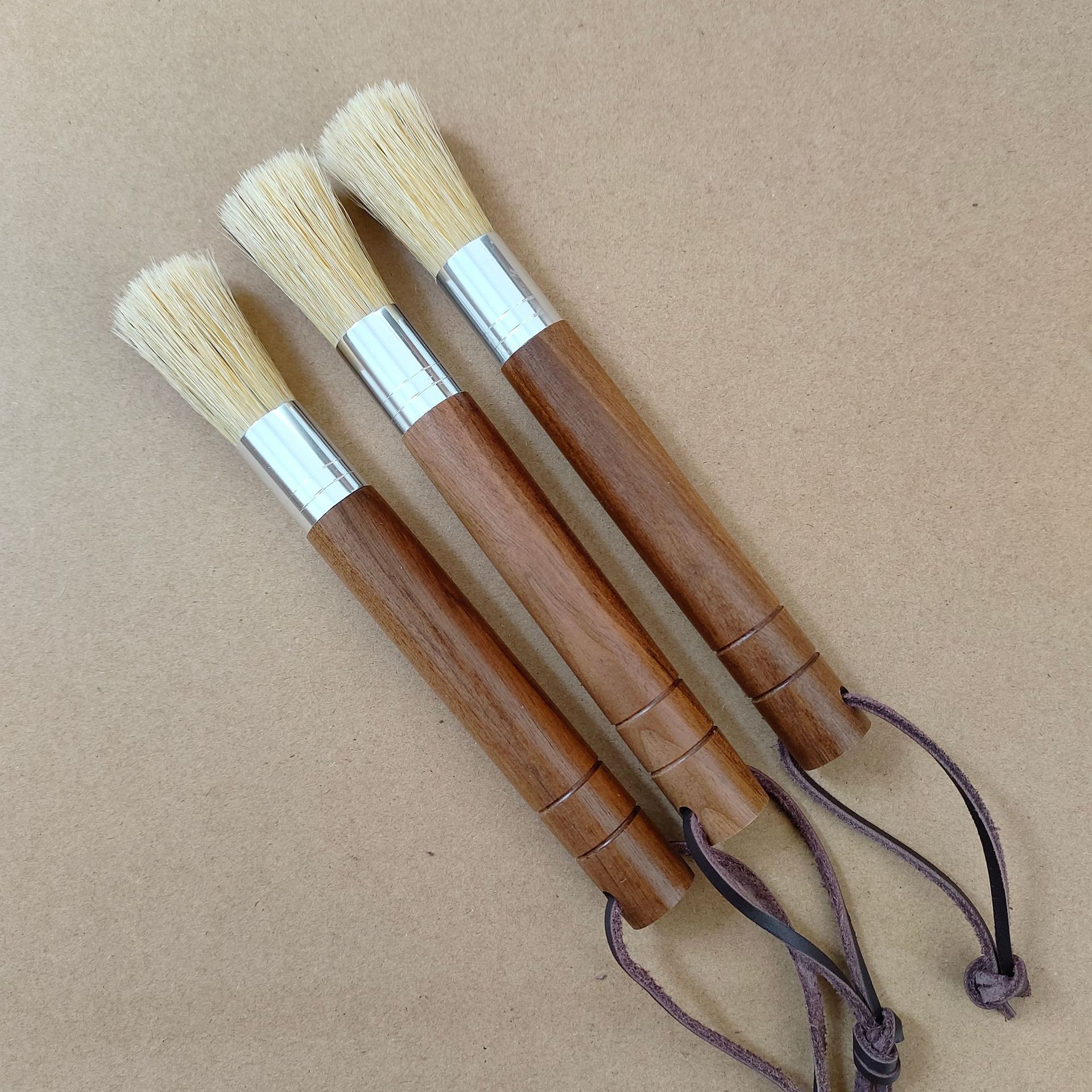 手摇咖啡粉清理刷咖啡机研磨清洁刷猪鬃毛刷黑胡桃吧台除尘刷