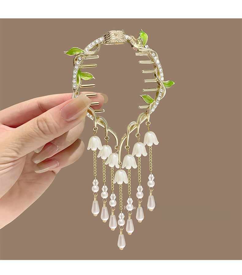 Novo temperamento antigo Suzuki orquídea borla grampo de cabelo bola cabeça fixa artefato avançado sentido disco grampo de cabelo bola fivela_voghion.com