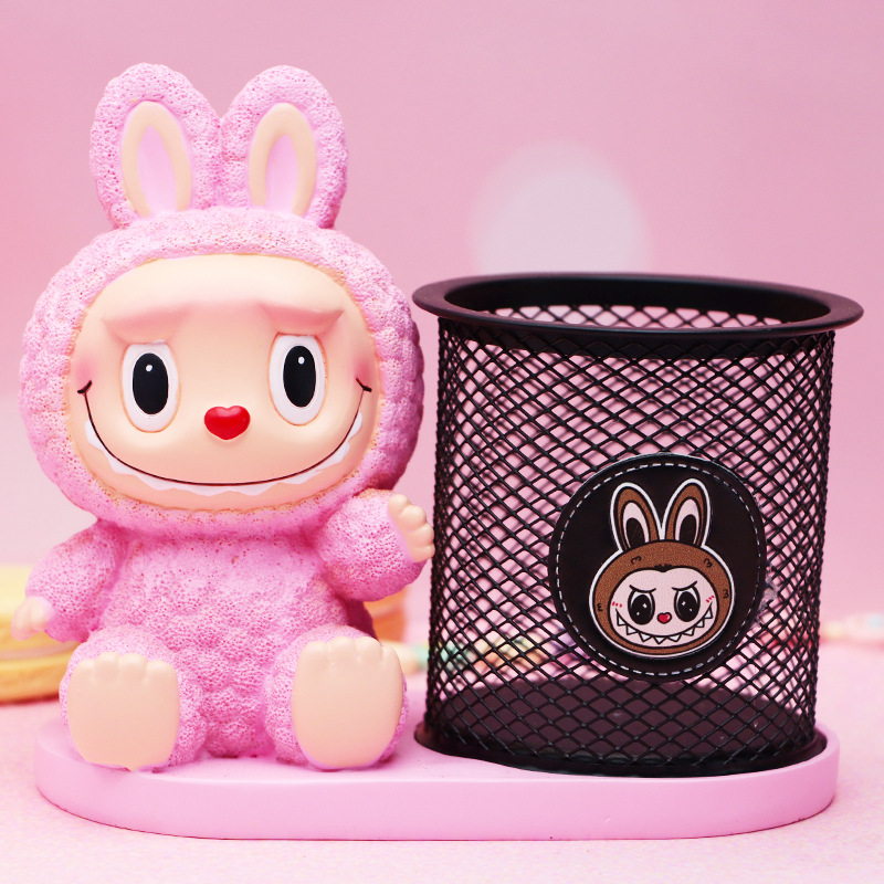 Douyin venta caliente red tela tela portalápices resina creativa decoración de escritorio caja de almacenamiento suministros para estudiantes regalos para niños