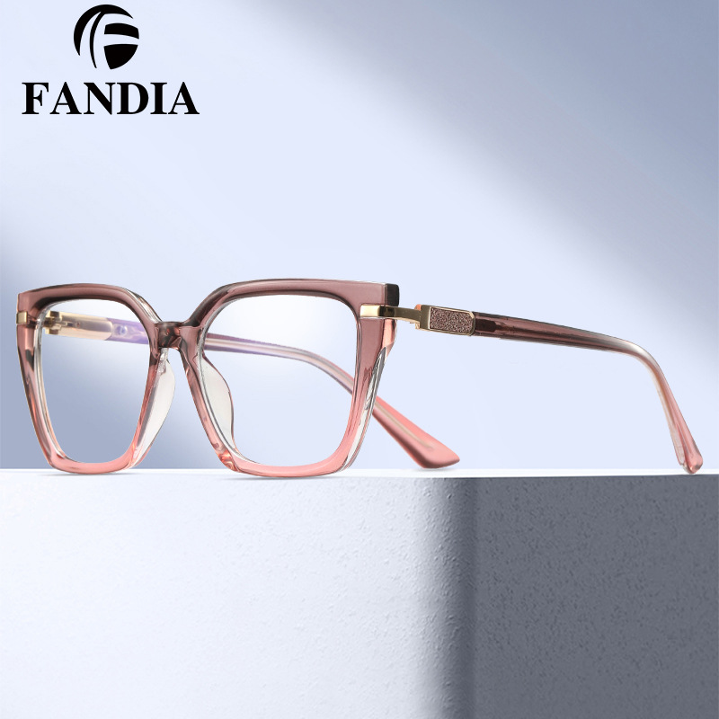 81525 new gradient fashion trend glasses frame high-end flat frame anti-blue TR90 frame with myopia glasses