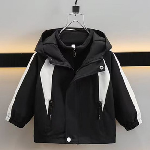 Boys' charge coat three-in-one detachable spring and autumn winter 2025 new children's autumn fleece-lined thick trench coat coat
