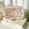 Capacious fuchsia cosmetic bag