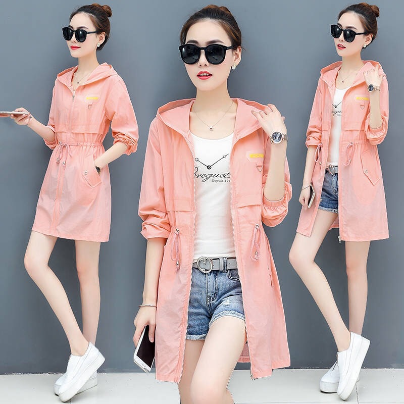 夏季遮阳纯色防晒衣女韩版户外简约透气防晒服宽松沙滩防晒外套|ru