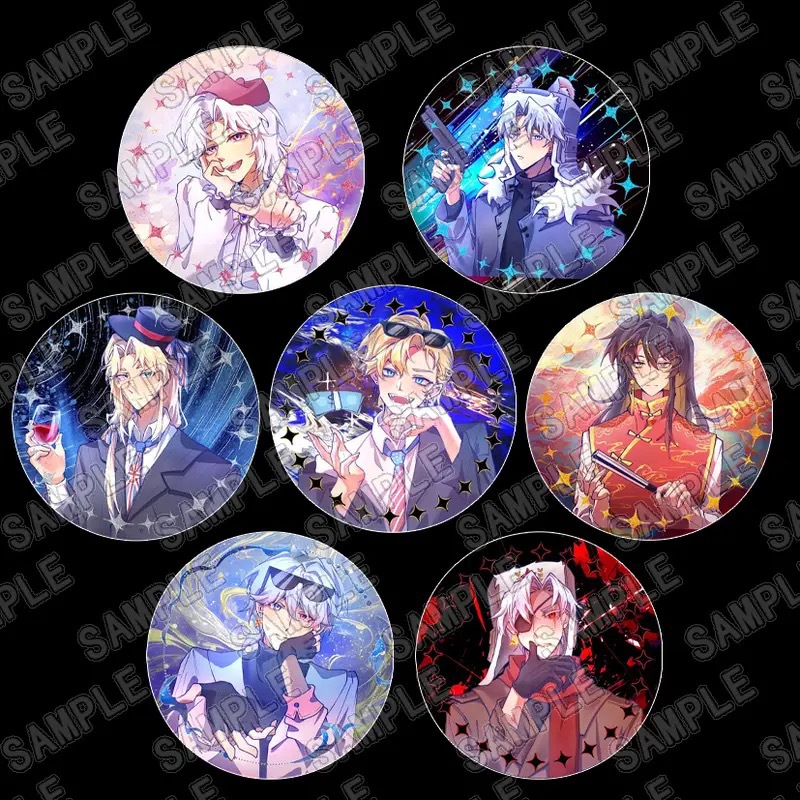 The National Proposed Five Constants Badge for CountryHumans, made of porcelain, featuring the UK, US, Russia, France, Soviet Union, and South Africa, with a tinplate homestuck medal.