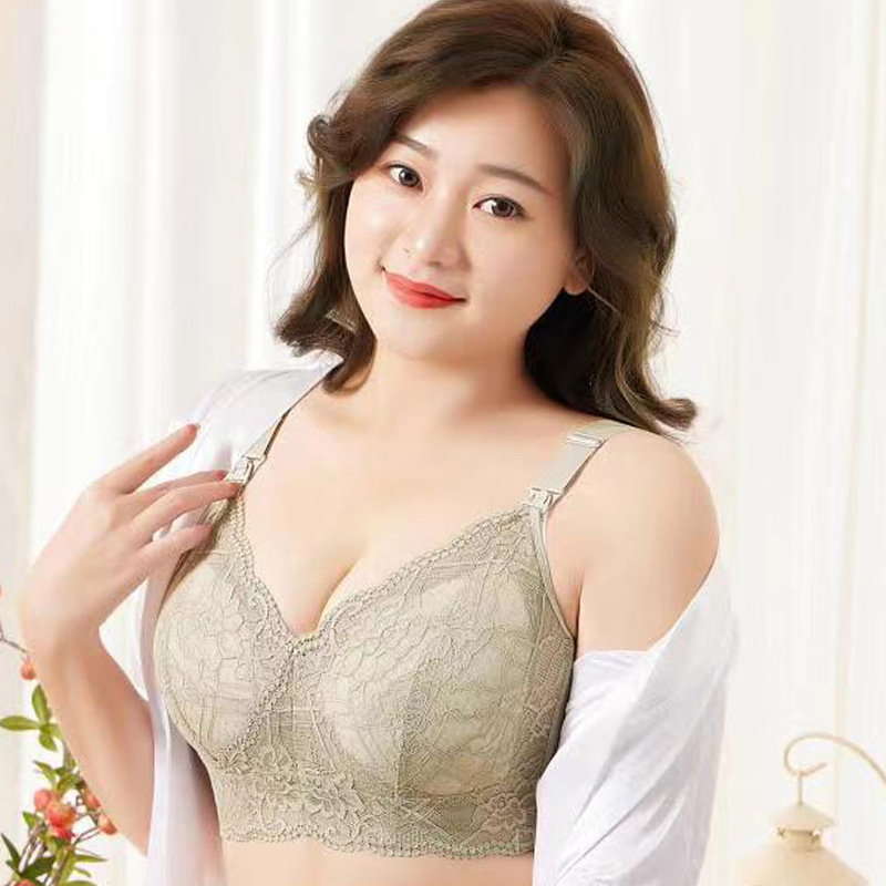 Large-size Gather-up Breast-feeding Bra Pregnant Women Underwear Anti-sagging Pregnancy Postpartum Feeding Spring and Summer Thin Special