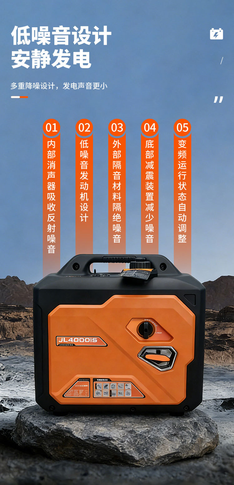 Silent Gasoline Generator Portable Inverter Small Household Generator for Camping High-Power Outdoor Power Supply 230V