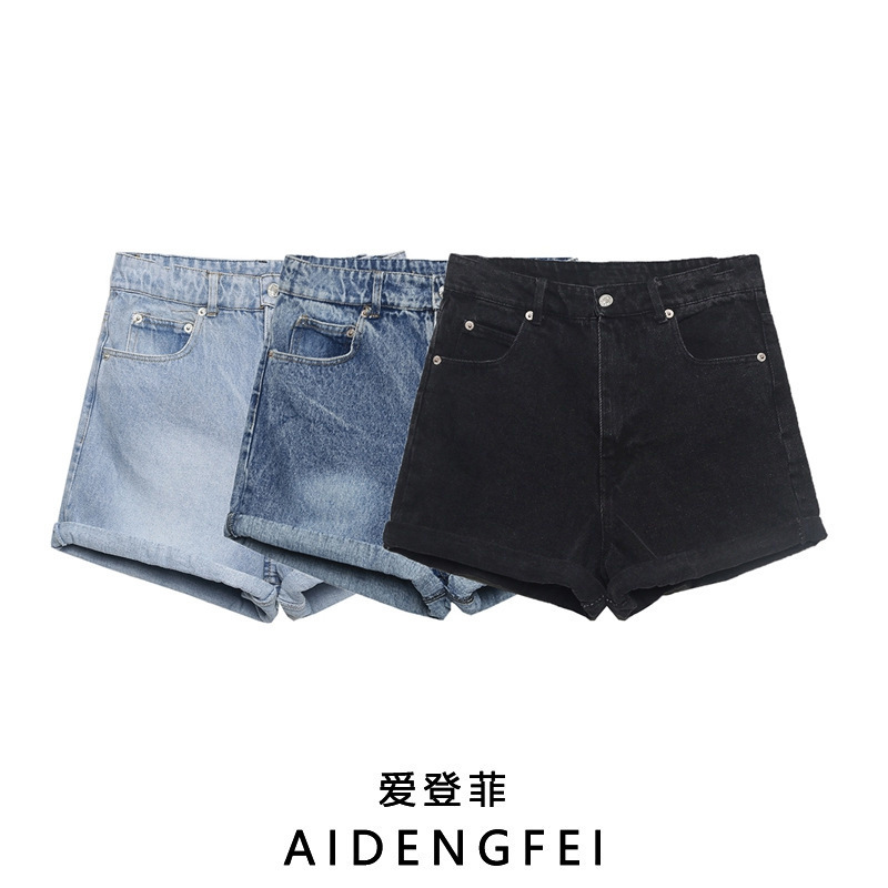 European and American style summer new women's casual fashion mommy Bermuda multicolor denim shorts tide 8197 508 800