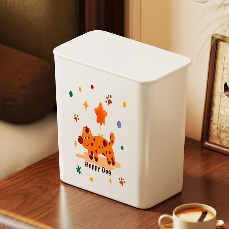 Desktop trash can with lid for home use, suitable for living room, bedroom, office, desk, flip-top design, dust-proof, for storing waste paper and miscellaneous items