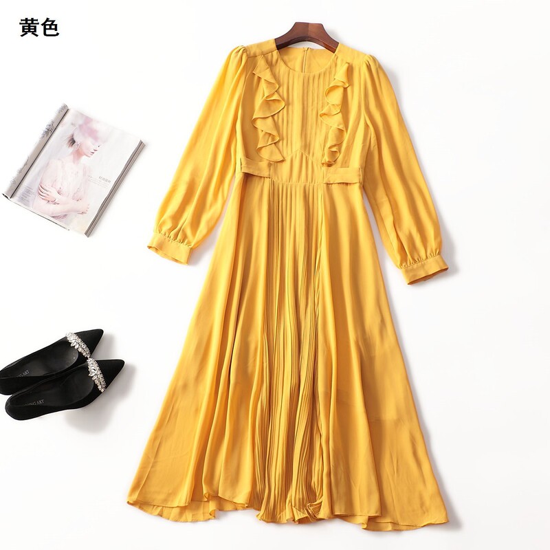 246737 Autumn Long-Sleeved Extended Dress Shenzhen Mingwei Wholesale Quality Women's Clothing Clearance Sale