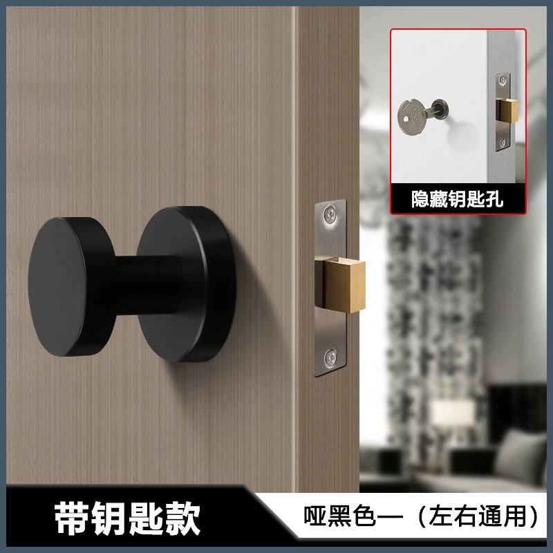 Cerradura redonda de un solo lado de aleación de zinc cerradura de puerta invisible cerradura esférica simple cerradura interior cerradura de pared de fondo cerradura de dormitorio cerradura oculta