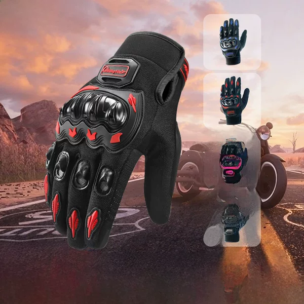 Motorcycle Riding Gloves for Men and Women, Anti-Fall Electric Road Motorcycle Full-Finger Touch Screen Four-Season Stereo Gloves