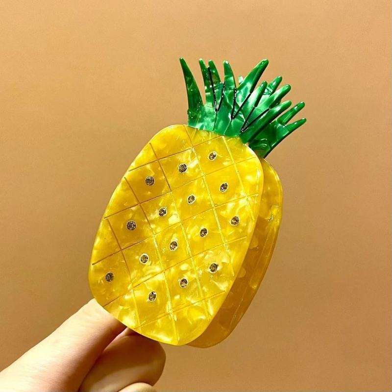 新款醋酸水果抓夹可爱草莓樱桃发夹后脑勺盘发鲨鱼夹头饰发抓发饰|undefined