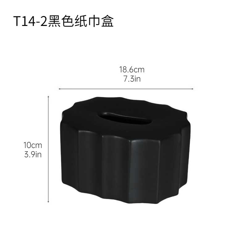 Caja de pañuelos de cerámica minimalista moderna de estilo crema, decoración, sala de estar, mesa de centro, caja de dibujo, servilleta creativa, joyería en caja