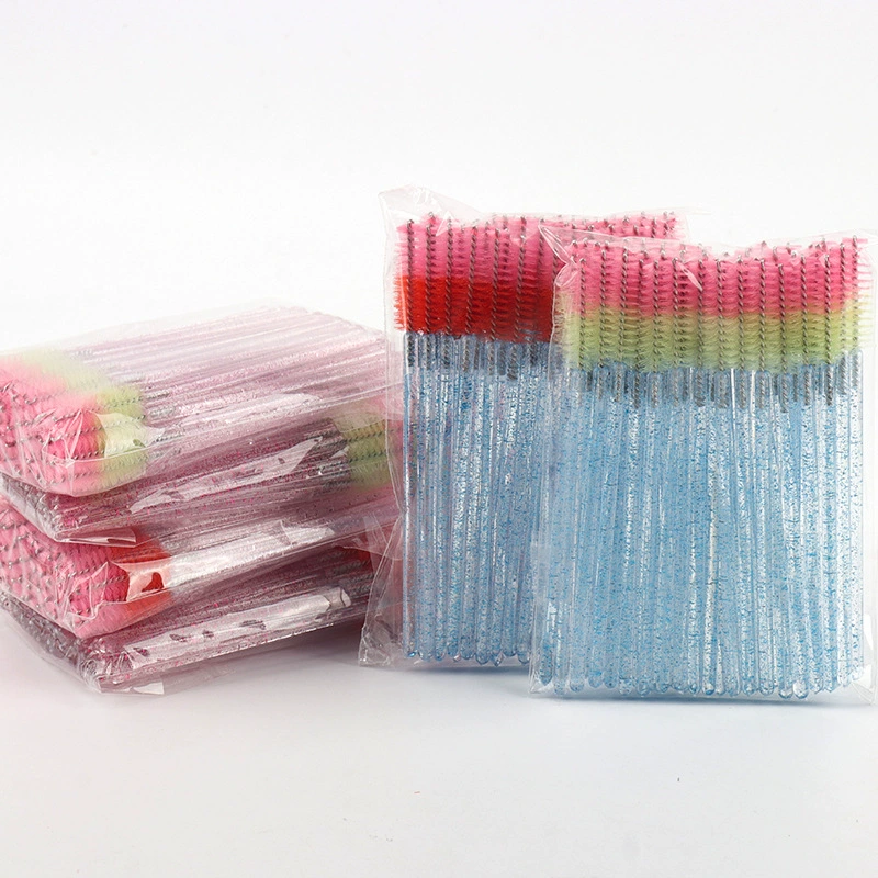 Д Disposable nylon handheld two-color brush for eyelashes for extension, wholesale