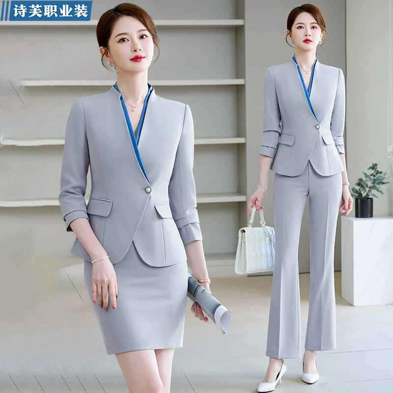 Бесплатная доставка Профессиональный костюм Женский костюм Темперамент Богиня Fan Fashion Fashion Салон красоты Высококлассный отель