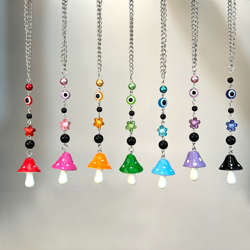 Fashion Mushroom Synthetic Resin Alloy Plating Bag Pendant Keychain