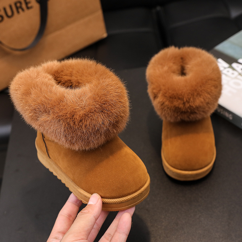 2024 Herbst/Winter Neue Schneestiefel für Jungen Mädchen Warme und bequeme große Baumwollkinderschuhe Trendy_voghion.com