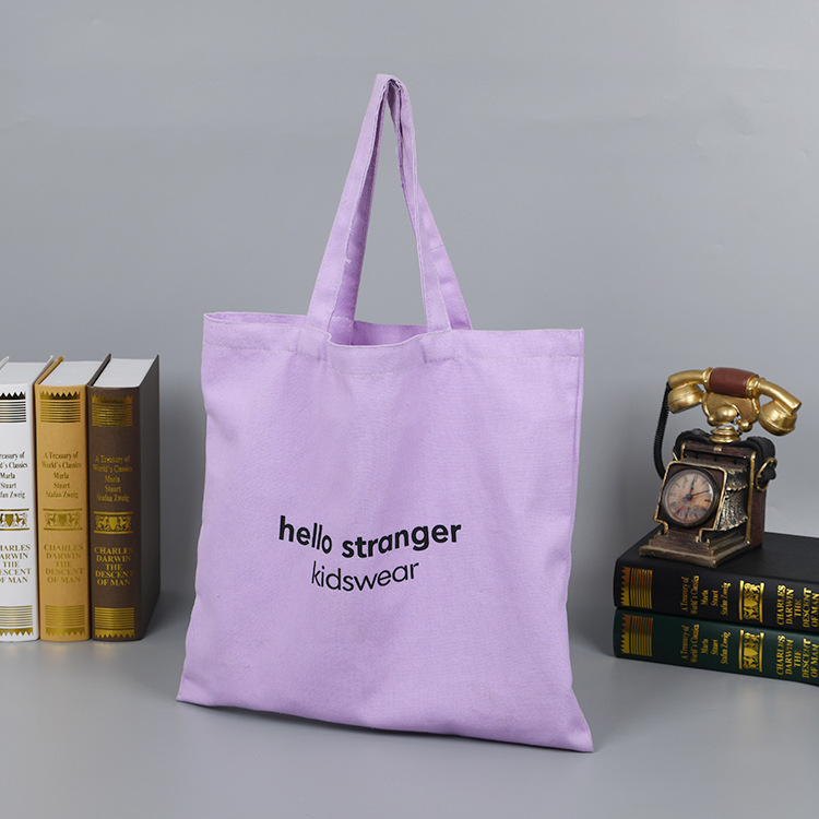 紫色小清新字母帆布包女定制时尚购物帆布袋定制手提棉布袋印logo