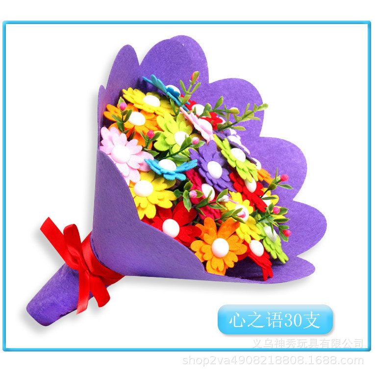 1 ramo adulto regalo Clavel ramo Corte libre no tejido hecho a mano DIY material creativo paquete