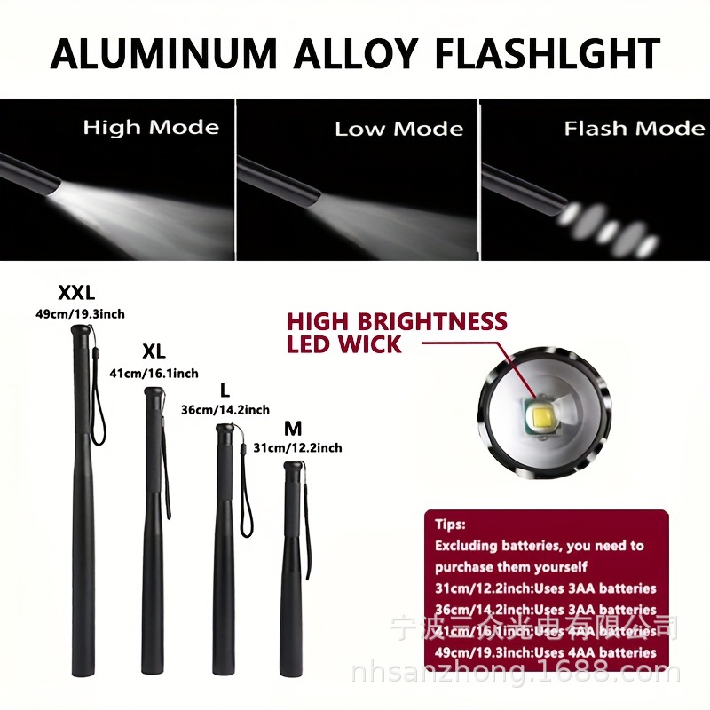 Linterna multifuncional de alta intensidad y largo alcance para exteriores, linterna de autodefensa ultrabrillante a prueba de explosiones de aleación de aluminio.