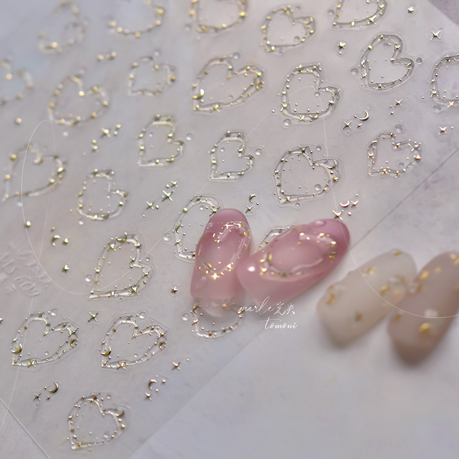 Nuevas pegatinas de gelatina de celebridades de Internet, pegatinas de uñas de estilo cooperativo, joyas de uñas, pegatinas de amor de estrellas ins MS607