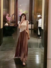 韩系时尚气质套装女2024夏季新款纯色短袖T恤半裙盐系轻熟两件套