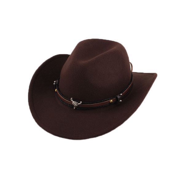 Spring and summer European and American style woolen cloth cowboy hat men and women couples ethnic style roll-up hat sunshade hat jazz hat