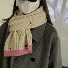 ?我爱平凡?韩国气质彩点围巾冬保暖加厚可爱学生糖果系软糯围脖