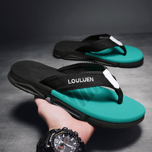 Lu Lu An Summer Thick-soled Flip-flops Sandals Men's Slippers Outer Wear Non-slip Fashionable New Beach Shoes slippers