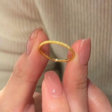 迷你满圈细闪戒指闪烁通勤精致叠戴素圈简约显白贵气指环仿黄金
