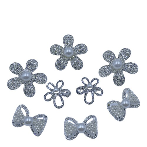 New Korean style simple flower bow brooch children's clothing DIY jewelry diamond brooch small fragrant style suit accessories