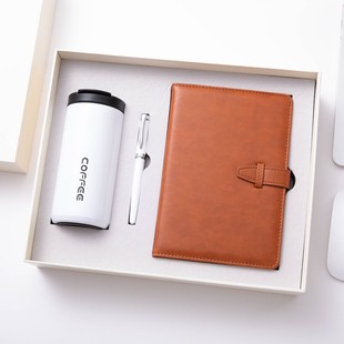 Business Gift Box Coffee Cup Notebook Set Corporate Promotion Practical Gift Metal Signature Pen Ballpoint Pen Ready Stock