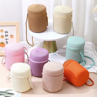 2025 New Fashion Straw Bag Woven Bucket Bag Women's Crossbody Mini Bag Beach Straw Bag Summer