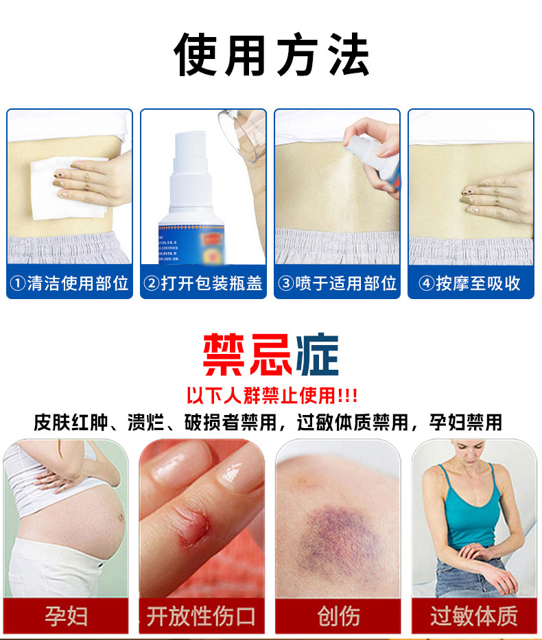 Knee Relief Spray 60ml Herbal External Spray for Leg and Knee Care preparation