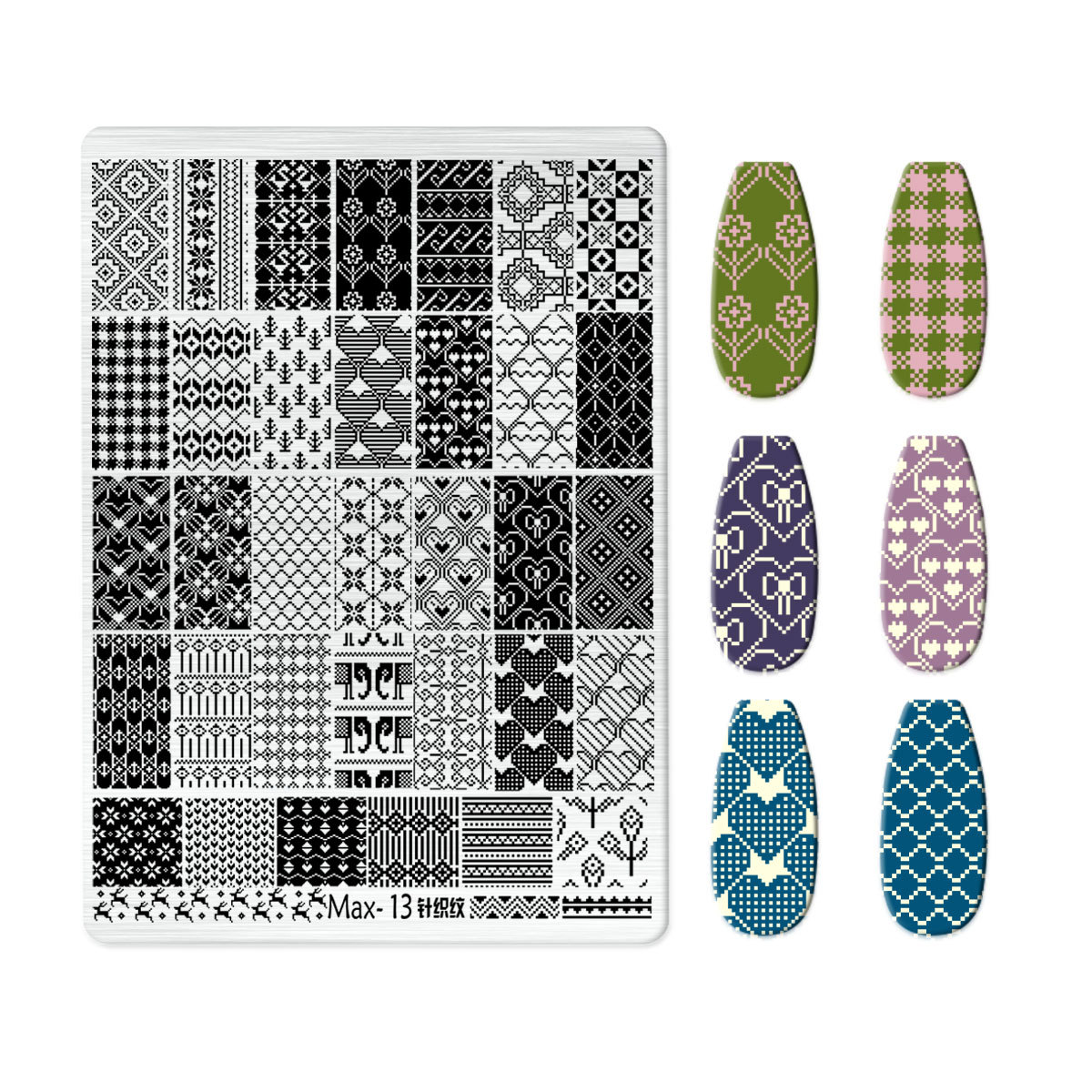 Explosions Super Large Nail Art Egg Plate Nail Art Steel Plate New Technology Cute Nail Art Bow Frosted with Back Plate