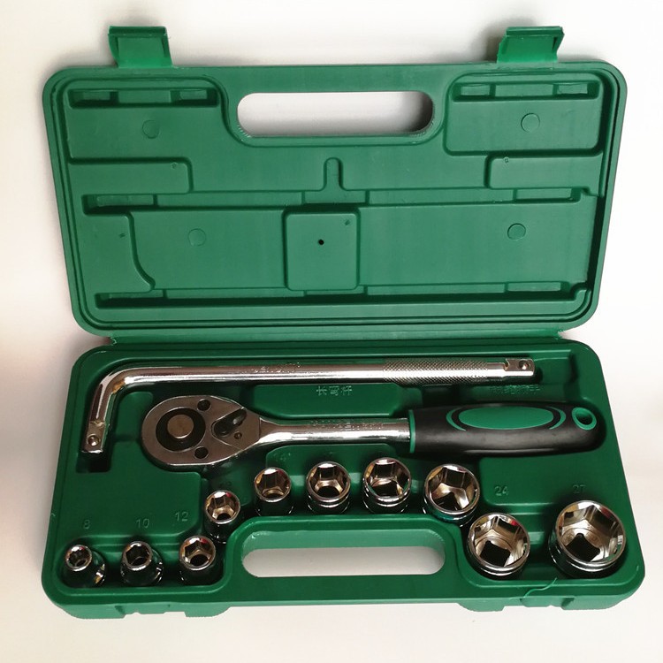 汽修组合工具 公制1/2套筒扳手组套 大飞13件套筒棘轮扳五金工具