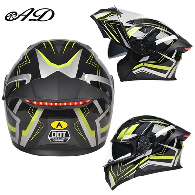 Helmets for All Seasons, Electric – Motosiklet kaskı (dəbilqə) - newly-upgraded-taillight-model-black-green-arrow-hd-mirror-m54-56-head-circumference