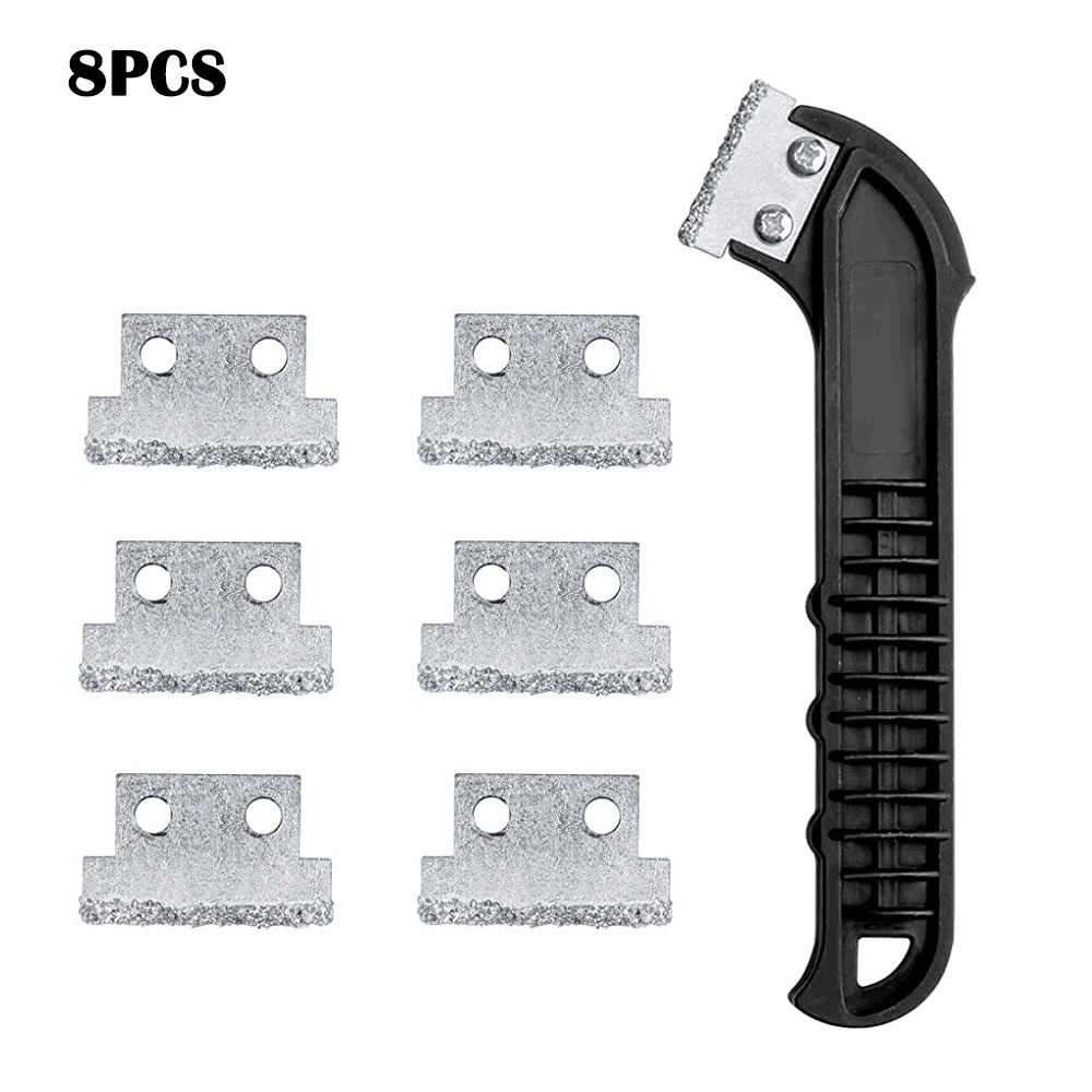 8件套清缝工具灌浆锯弯角手柄刮耙刮刀刀片组合地板墙缝修整