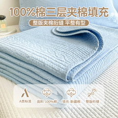 両面綿ベッドカバー単品厚手綿100％ベッドシーツ滑り止め綿充填畳マットオールシーズン対応