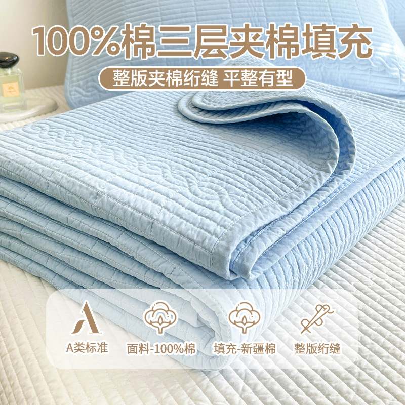 両面綿ベッドカバー単品厚手綿100％ベッドシーツ滑り止め綿充填畳マットオールシーズン対応|undefined