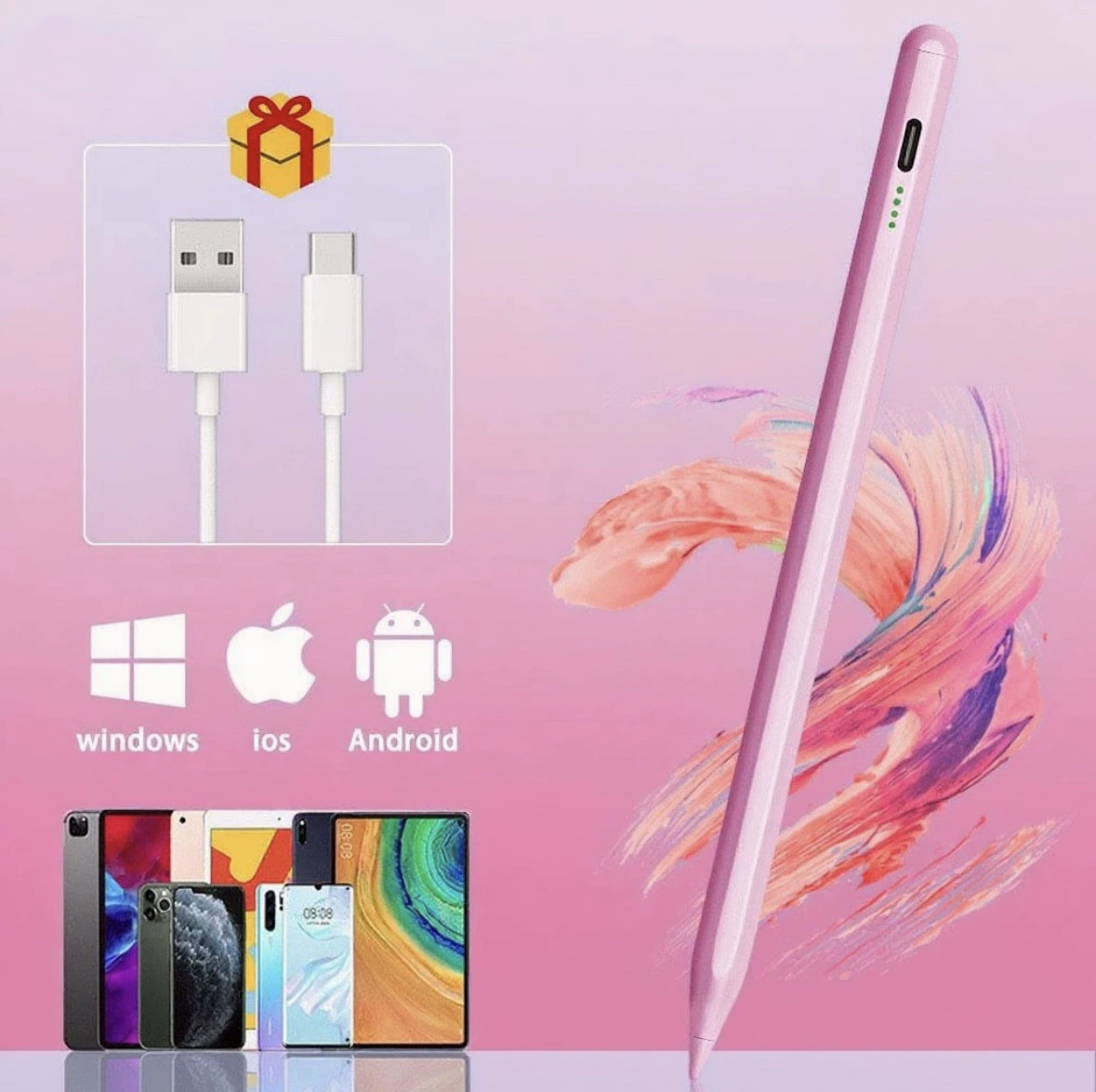 Емкостный стилус 2260 универсальный, активный сенсор для iPad Android Windows, лёгкий 42 г