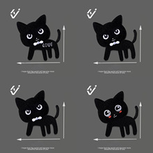 卡通黑色猫咪刺绣布贴服装布料补丁装饰diy动物衣服箱包鞋帽布贴