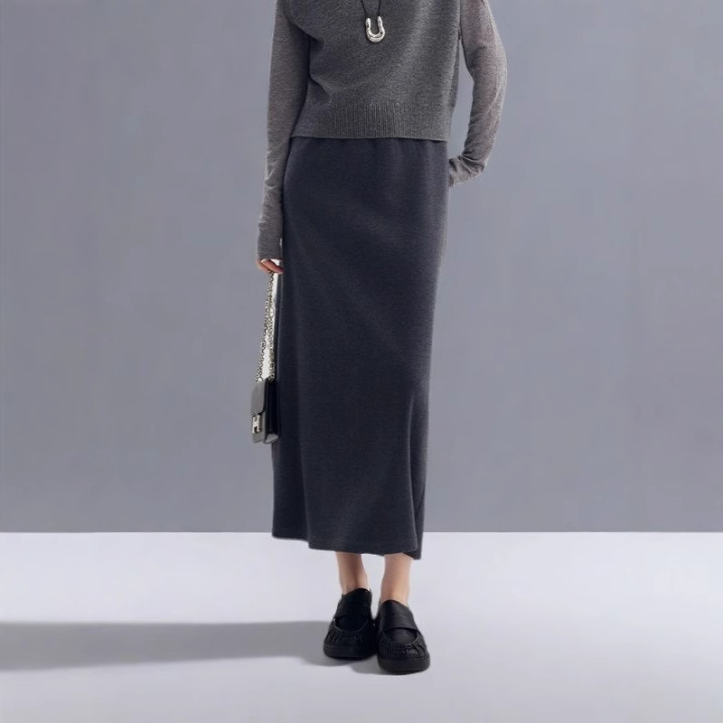 Cashmere demi-season elegant skirt