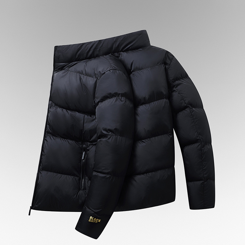 Veste en coton pour couple d'hommes en plumes ultra épaisses haut de gamme en or noir, combinaison à capuche moins 40 résistante au froid, épaissie et_voghion.com