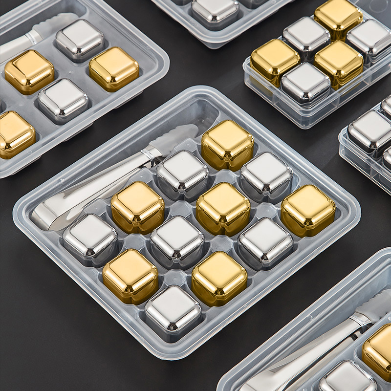 Cubitos de hielo de acero inoxidable 316 partículas de hielo creativas metal reutilizable disfruta de un punto fresco hielo de hockey sobre hielo