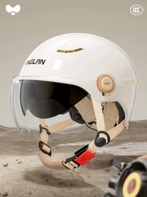and Women, Motorcycle, Electric Vehicle, New — Motosiklet kaskı (dəbilqə) - 3c-double-mirror-moon-shadow-white-hd-short-mirror-one-size-fits-all