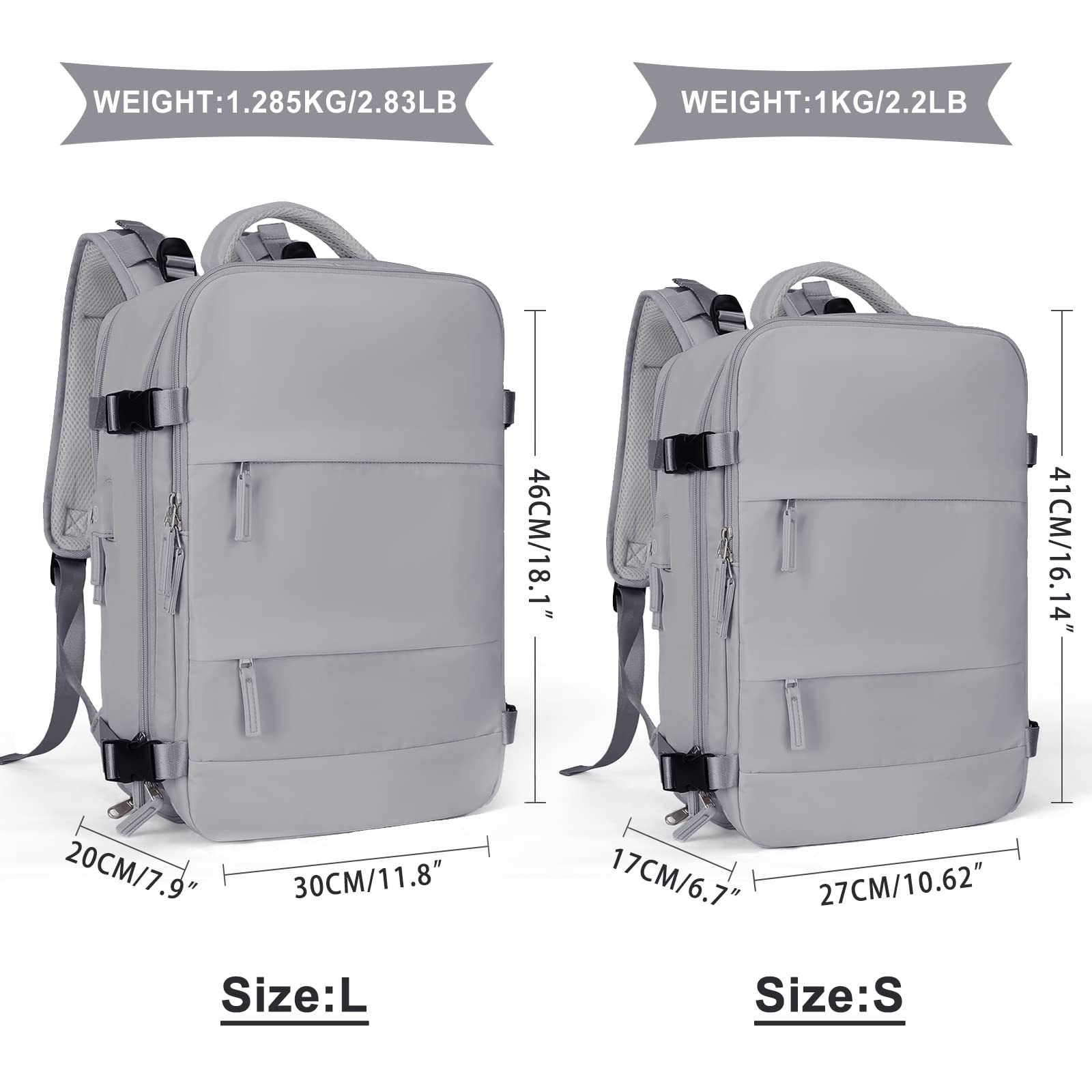 2100g Weight Nylon Lining Material Zipper Closure Type Double Shoulder Straps Strap Type Functional Backpack Bags Type Daily, Street, Shopping Occasion Nylon Material Waterproof Function Laptop Backpack Backpack Solid Color Pattern All Seasons Season Unisex Gender Elegant, Streetwear Style Square Shape Travel Backpack Girls Large Capacity Multi-Functional Luggage Backpack Short Trip Business Travel Bag 48